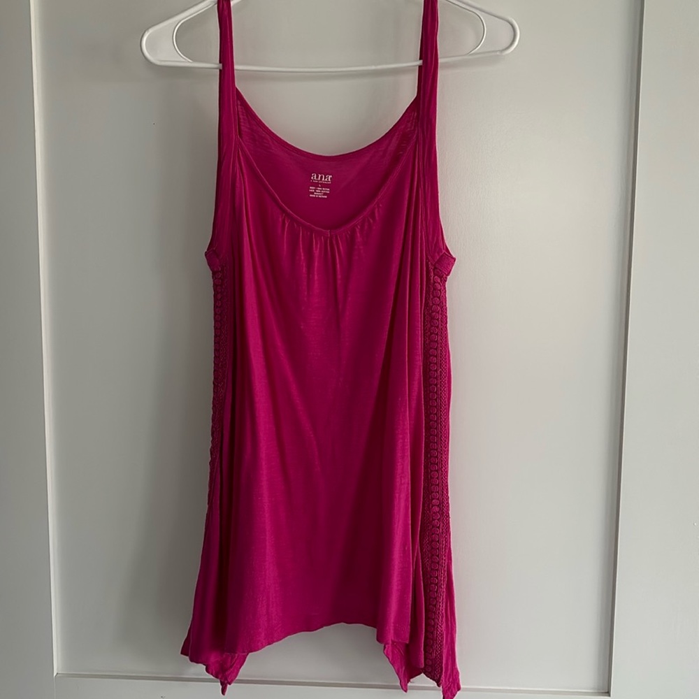 Long fuchsia tank strap top
